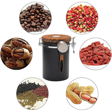 Coffee Bean Sealed Jar Storage Jar For Tea Powder With A Schedule And Spoon