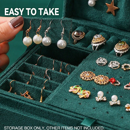 3 Tier Lockable Jewelry Storage Box with Drawers Soft Lining Large Capacity