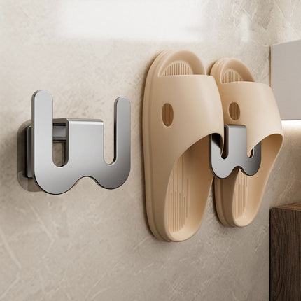 3PCS Wall Mounted Slipper Rack Bathroom Shoe Storage Hook Holder Organiser