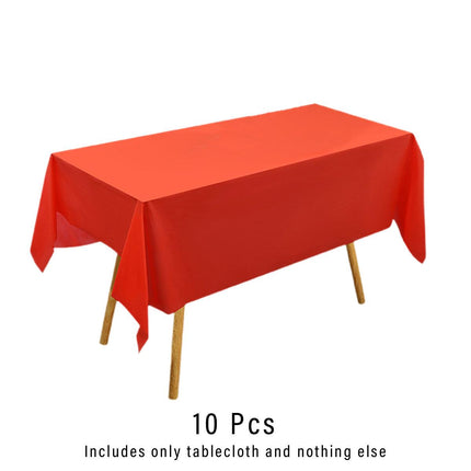 10pcs PEVA Rectangle Tablecloths Solid Colour Waterproof Party Table Covers