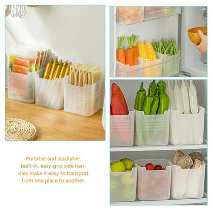 6pcs Fridge Organizer Storage Boxes Clear Plastic Refrigerator Sorting Bins