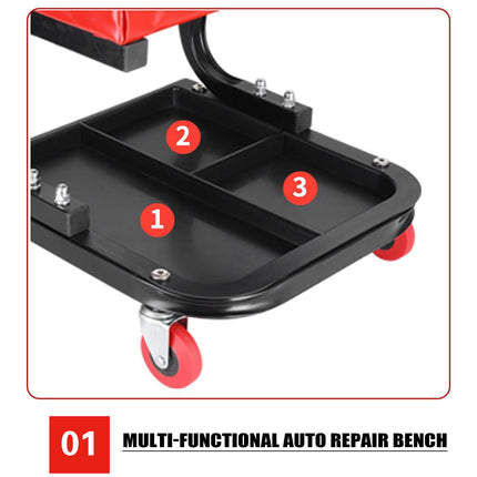 Multifunctional Movable Car Repair Stool 360° Swivel Wheels for Garage Workshop
