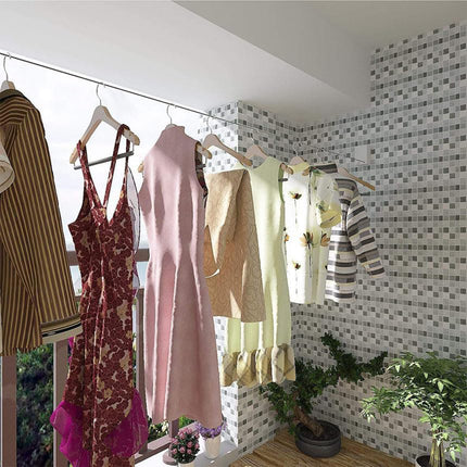 Invisible Clothesline Indoor No Drill Retractable 4.2m Space Saving High Quality