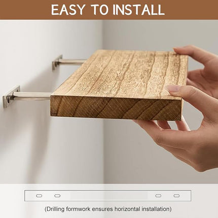 3 PCS Wooden Wall Shelf Single Board Wall Mounted Home Decor Living Room Bedroom