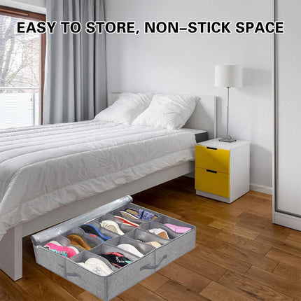 2PCS Shoe Organizer Under Bed Wardrobe Storage Box Zipper Cover Bag Durable