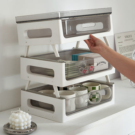 2 or 3 Tier Transparent Drawer Storage Rack for Home and Office Desk