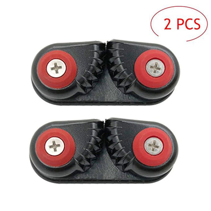 Rope Clamp Set 2PCS Aluminum Alloy Black Clip Plate Sailboat Kayak Canoe Outdoor
