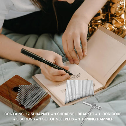 17-Tone Keyboard Set with Soundboard and Tuning Hammer for Musical Instrument