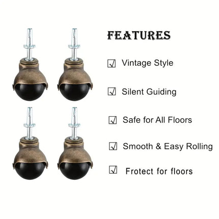 4PCS Office Chair Caster Wheels Furniture Pulley Wear Resistant Rollers Use