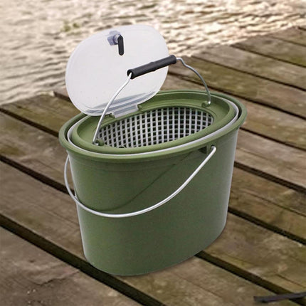 Portable Double Live Fish Bucket Breathable Fish Storage Container for Fishing