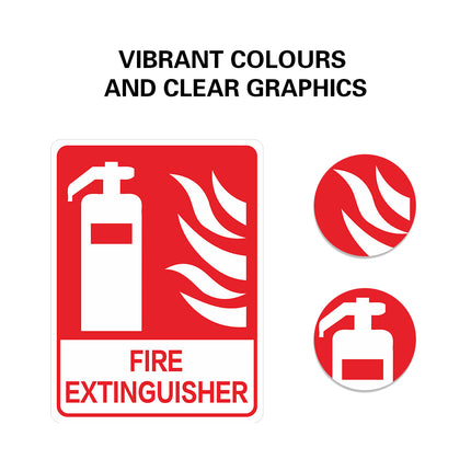2PCS Fire Extinguisher PVC Sign Warning Safety Notice Building Warehouse Office