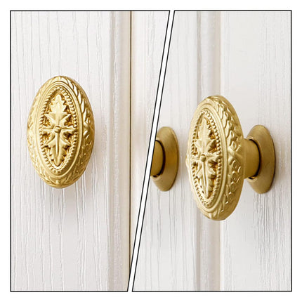 French Cabinet Door Handles Oval Shape Retro Style 2 Colours for Drawer Wardrobe