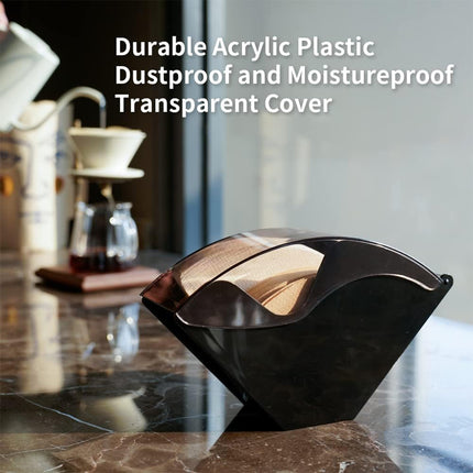 Fan Shaped Coffee Filter Storage Dustproof Box Easy To Access For Cafe Kitchen