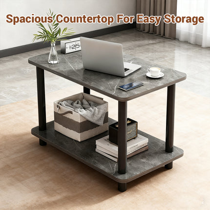 2 Tier Narrow Table Space Saving for Bedroom Living Room Side Table Organizer
