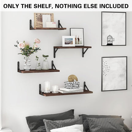 4 PCS Wooden Wall Shelf Single Board Wall Mounted Home Decor Living Room Bedroom