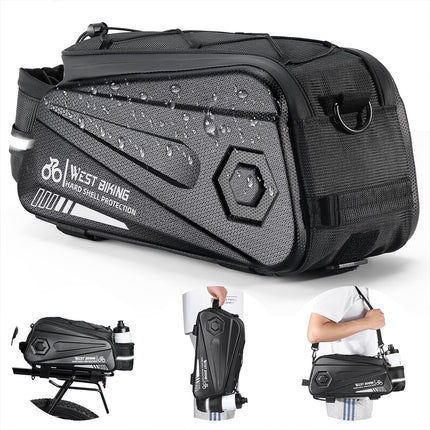 Bicycle Pannier Bag Hard Shell Large Capacity Waterproof for Cycling Touring Use