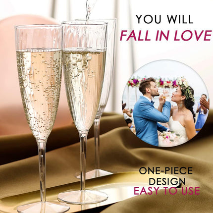 8pcs 180ml Plastic Champagne Glass Tall Wine Glass for Party Wedding Celebration