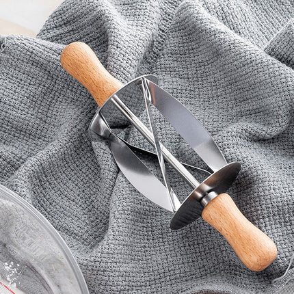 Roller Stainless Steel Croissant Cutter for Baking Pastry Cutting Easy Cleaning