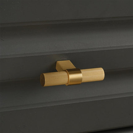 5 Sizes Brass Solid Handles Knurled Vertical Pulls for Cabinet Drawer Wardrobe