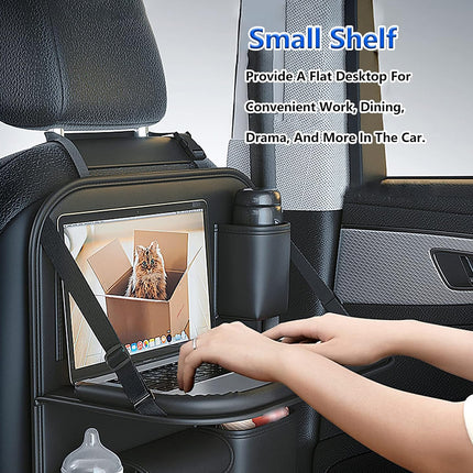Backrest Storage Organizer Bag with Foldable Table for Vehicle Travel and Daily Use