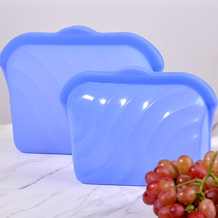 2PCS Food Grade Silicone Storage Bags Reusable Leakproof Seal Fresh Keeper