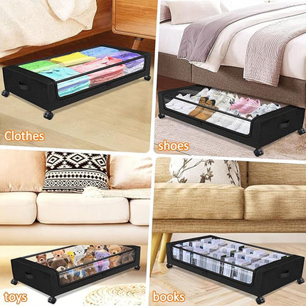Under Bed Storage Rack Square Design with Wheels Rolling Trolley Box for Home