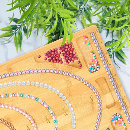 Wooden Beading Board DIY Bracelet Anklet String Design Bead Decoration Plate