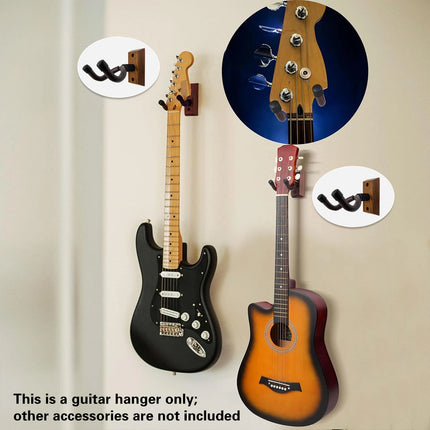2PCS Guitar Wall Hanger Hook Holder Stand for Bass Ukulele Instrument Storage