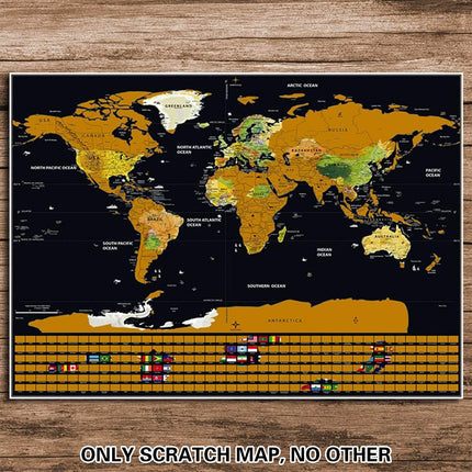 Deluxe Scratch-off World Map Interactive large Poster Atlas Travel Decor Gift