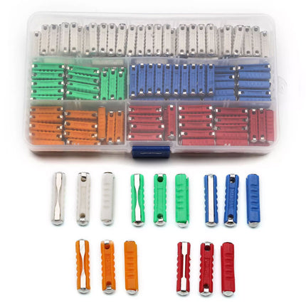 200PCS Torpedo Car Fuse Assortment Kit with Colour Coded Ratings for Vehicle Maintenance