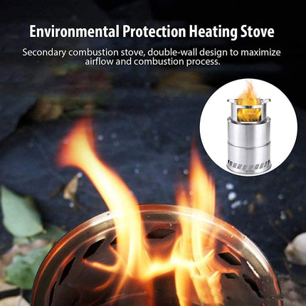 Outdoor Portable Windproof Wood Stove High Heat For Camping Hiking Travel