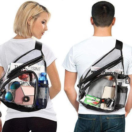 Transparent PVC Waterproof Crossbody Bag Casual Shoulder Slant Backpack Travel