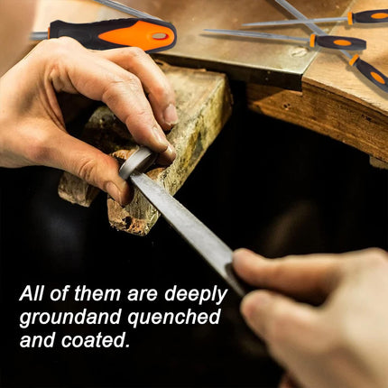 17 PCS Metal File Set Steel Grinding Tool Kit Iron Hand File Round Triangle