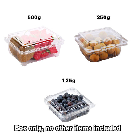 100pcs Transparent Plastic Fruit Box with Tape Cover Storage Packaging for Fruit