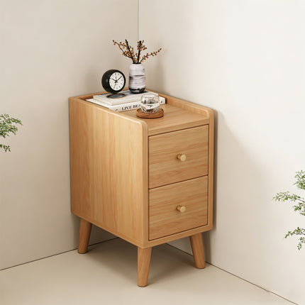Small Narrow Wooden Bedside Table Cabinet For Bedroom Home Storage Organizer