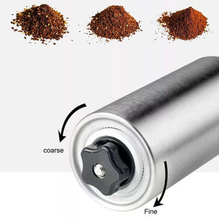Stainless Steel Manual Coffee Grinder Ceramic Burr Portable Silver Black