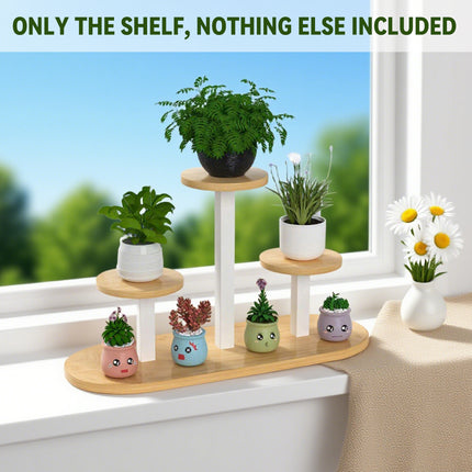 Desktop Window Sill Multi-Tier Plant Stand Shelf Sturdy Space-Saving Home Office