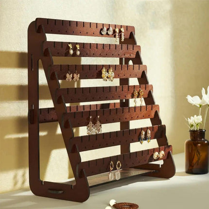 Vintage Wooden Earring Holder Jewelry Display Stand Organizer for Earrings