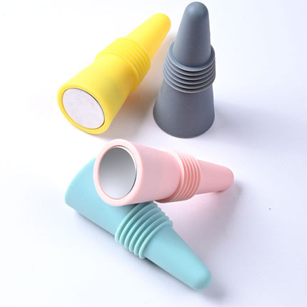 4 PCS Silicone Bottle Stoppers – Reusable Wine Beverage Sealer Bar Tool Set