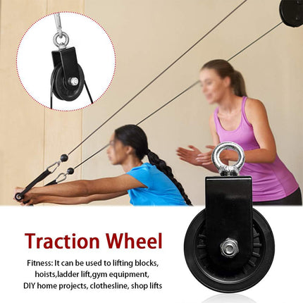 2PCS Aluminum Pulley Sliding Cable Bracket Wheel Gym Fitness Equipment Accessory