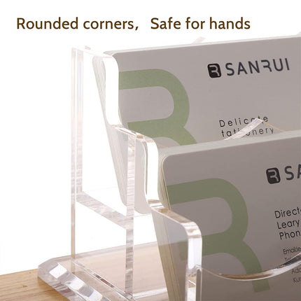 Acrylic Business Card Holder Desk Name Card Display Stand for Office Desk