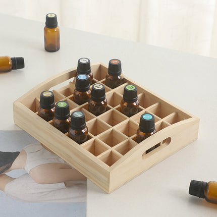 Essential Oil Tray 15ml Capacity 30 Grid Solid Wood Organize Display Storage