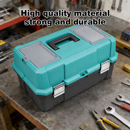3 Tier Portable Tool Box Organiser with Fold Out Trays for Home Garage Repair