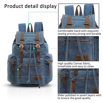 Stylish Blue Canvas Shoulder Bag Mens Travel Crossbody Messenger Tote Bag