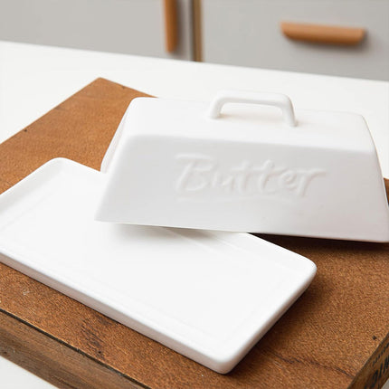 Large Capacity Sealed Ceramic Butter Tank Universal Model With Lid Storage Box