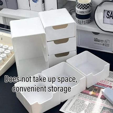 Mini Desktop Organiser Box Portable Storage Box for Office Home Desk Accessories