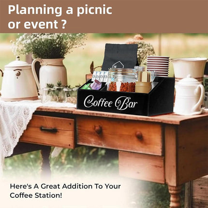 Wooden Coffee Capsule Storage Box Desktop Tea Bag Rack Organizer for Counter