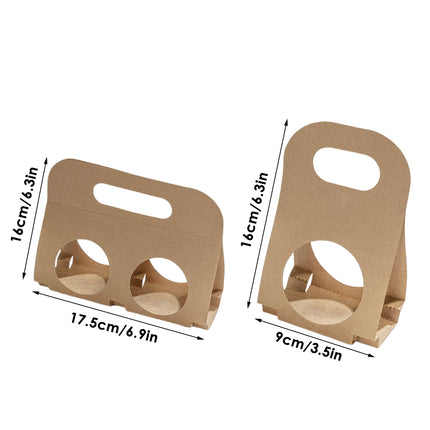 50PCS Kraft Paper Packaging Box Fruit Gift Bag Single Double Handle for Party