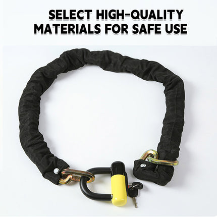 Motorcycle Bicycle Chain Lock with U-Lock Hardened Steel Anti-Theft Keyed Set
