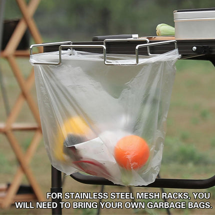 Portable Foldable Stainless Steel Trash Rack for Outdoor Camping Picnic Use
